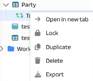 Mapping context menu